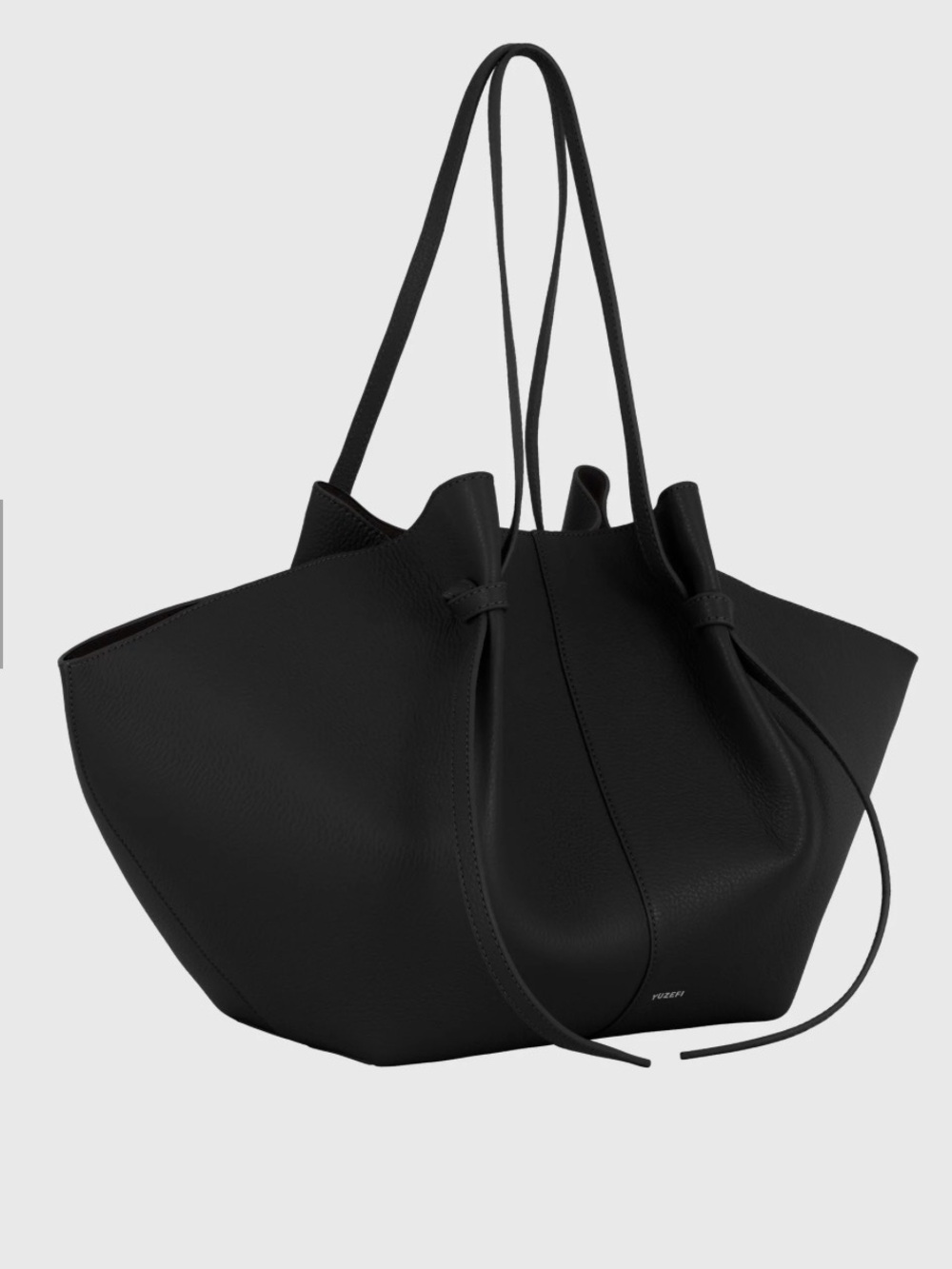 Yuzefi mochi large black smooth grain leather bag rare